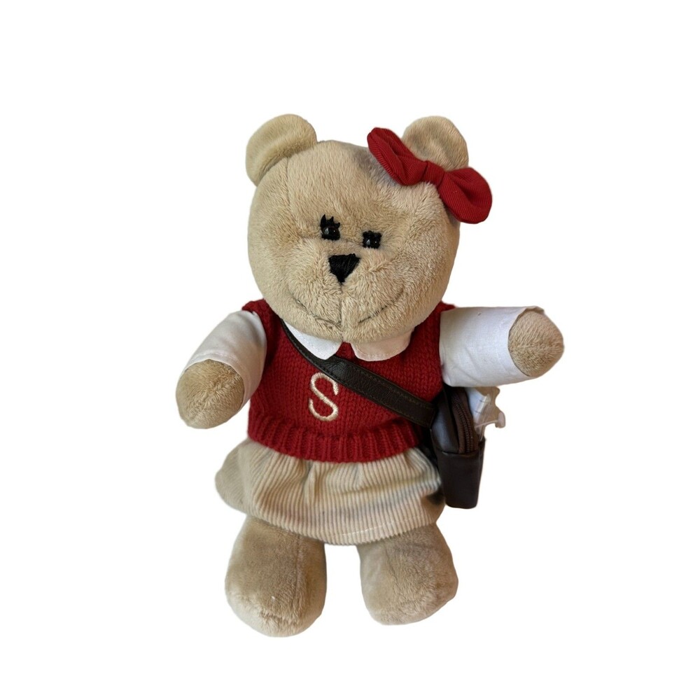 Starbucks Bearista Bear 34th Edition 2004 Beige Plush Toy w/ Satchel